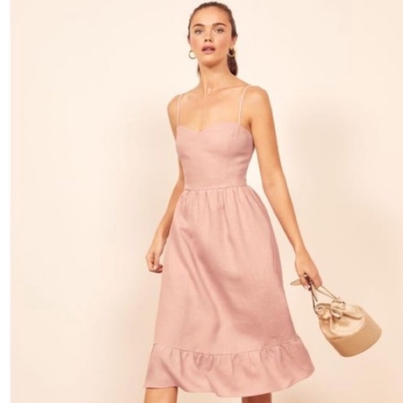 Reformation Dresses Reformation Eileen Blush Sweetheart Midi Dress